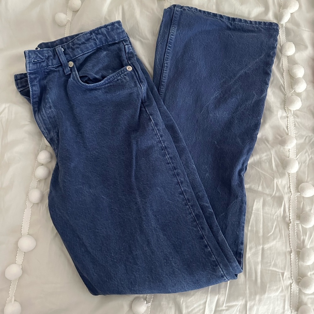 Zara Blue Denim Wide Leg Jeans